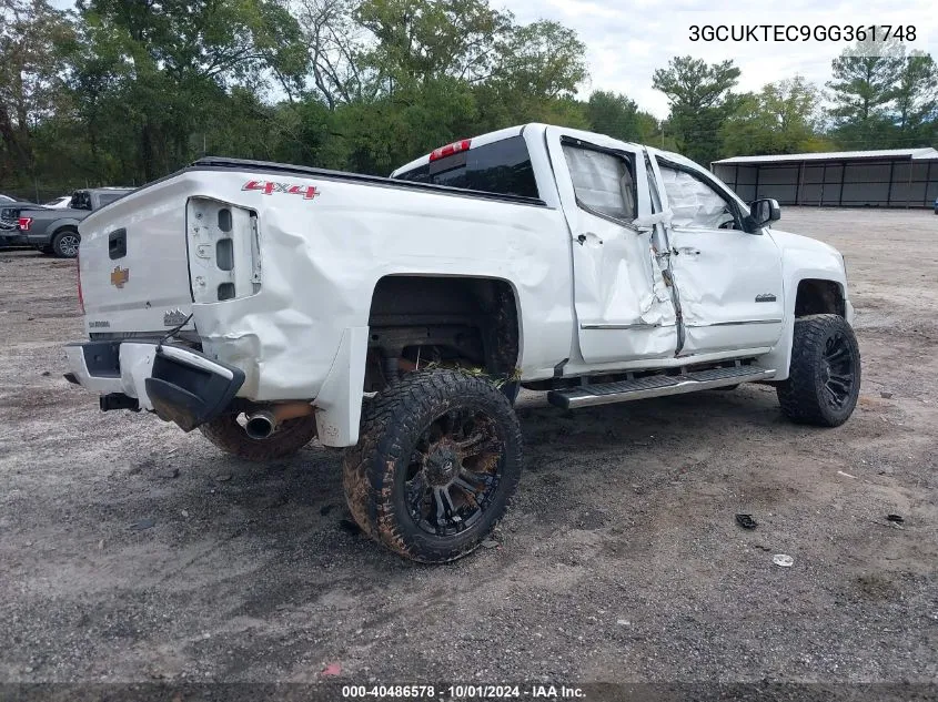 2016 Chevrolet Silverado 1500 High Country VIN: 3GCUKTEC9GG361748 Lot: 40486578