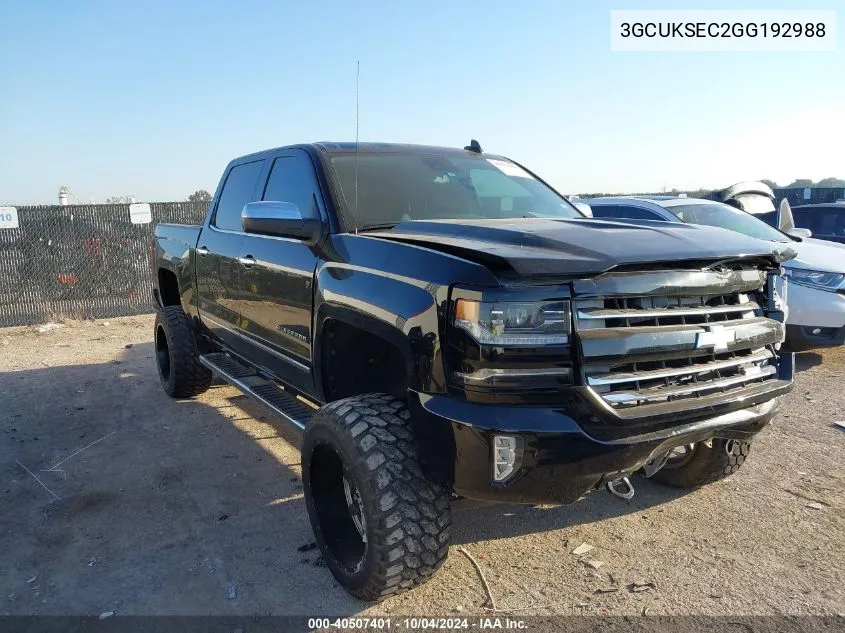 2016 Chevrolet Silverado 1500 2Lz VIN: 3GCUKSEC2GG192988 Lot: 40507401