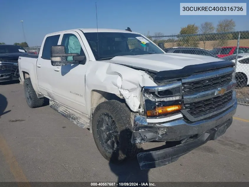 2016 Chevrolet Silverado K1500 Lt VIN: 3GCUKREC4GG316736 Lot: 40557687