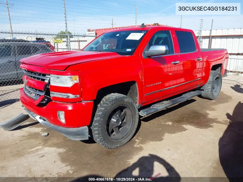 2016 Chevrolet Silverado 1500 2Lz VIN: 3GCUKSEC4GG184231 Lot: 40667678