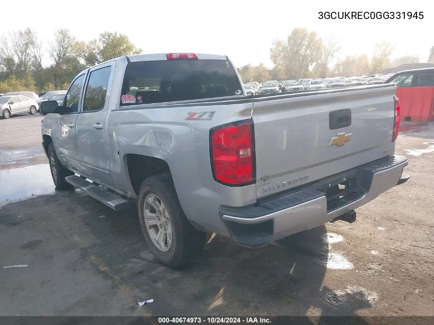 3GCUKREC0GG331945 2016 Chevrolet Silverado 1500 2Lt