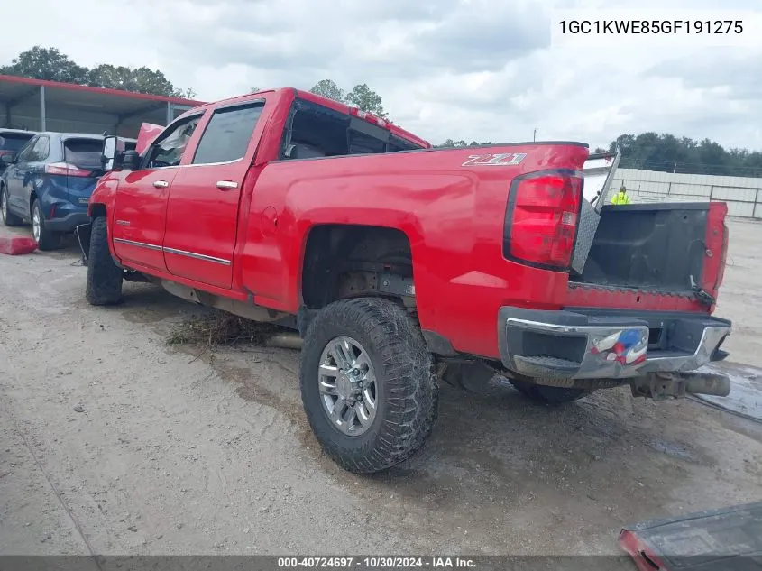 2016 Chevrolet Silverado 2500Hd Ltz VIN: 1GC1KWE85GF191275 Lot: 40724697