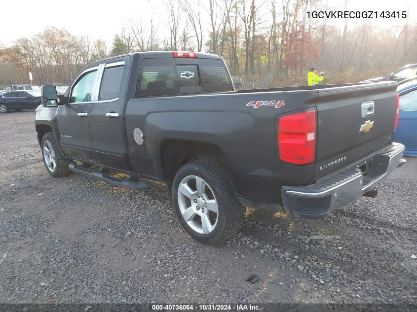 2016 Chevrolet Silverado 1500 1Lt VIN: 1GCVKREC0GZ143415 Lot: 40736064