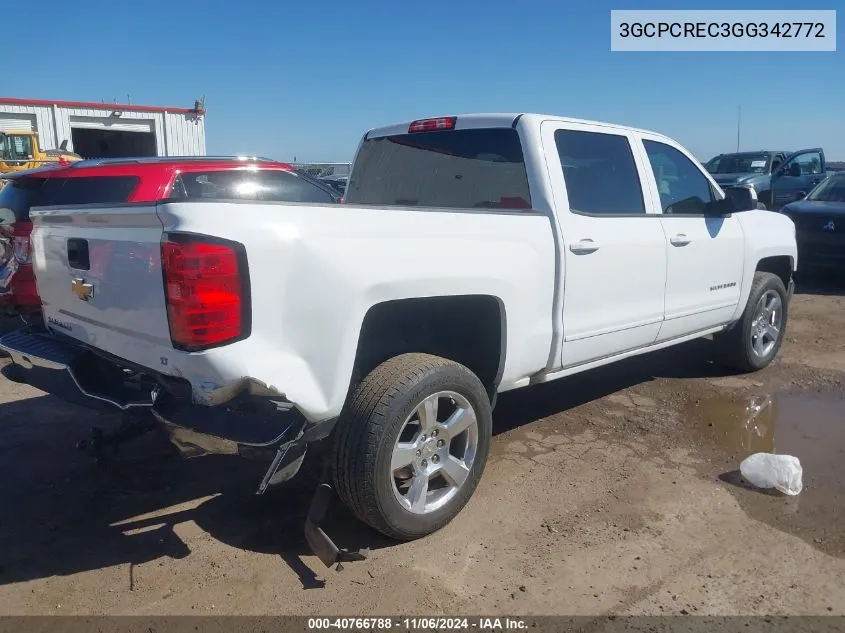 2016 Chevrolet Silverado 1500 1Lt VIN: 3GCPCREC3GG342772 Lot: 40766788