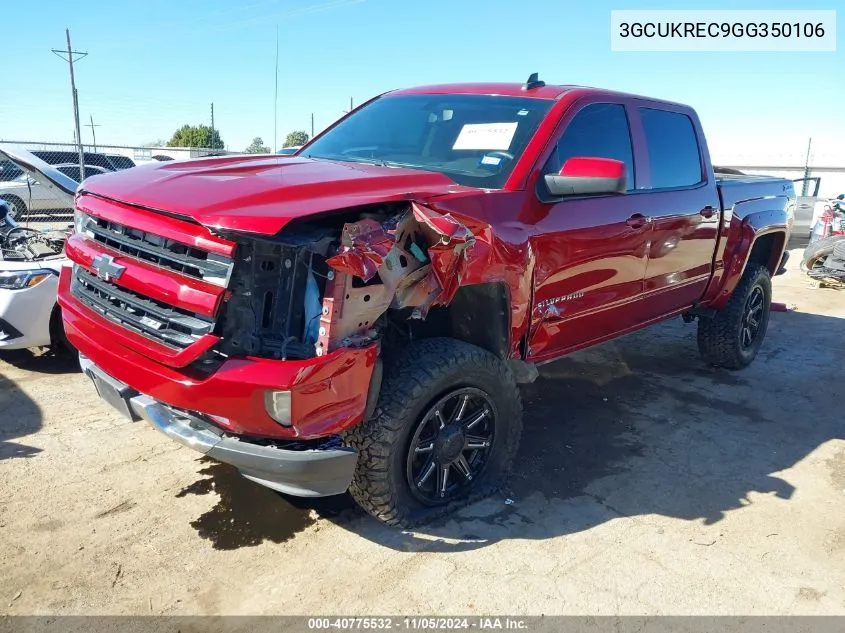 2016 Chevrolet Silverado 1500 2Lt VIN: 3GCUKREC9GG350106 Lot: 40775532