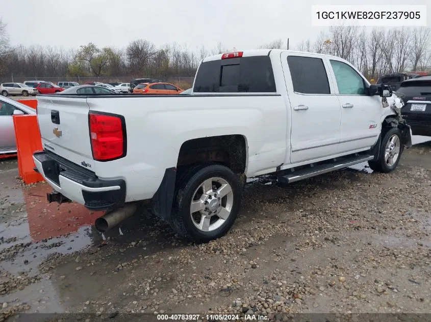 2016 Chevrolet Silverado 2500Hd Ltz VIN: 1GC1KWE82GF237905 Lot: 40783927