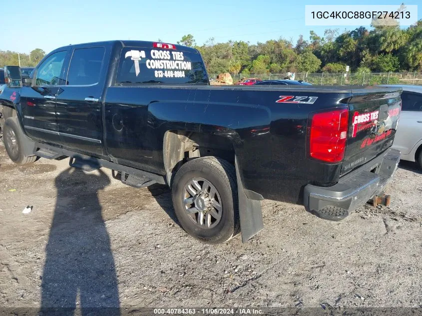 2016 Chevrolet Silverado 3500Hd Ltz VIN: 1GC4K0C88GF274213 Lot: 40784363