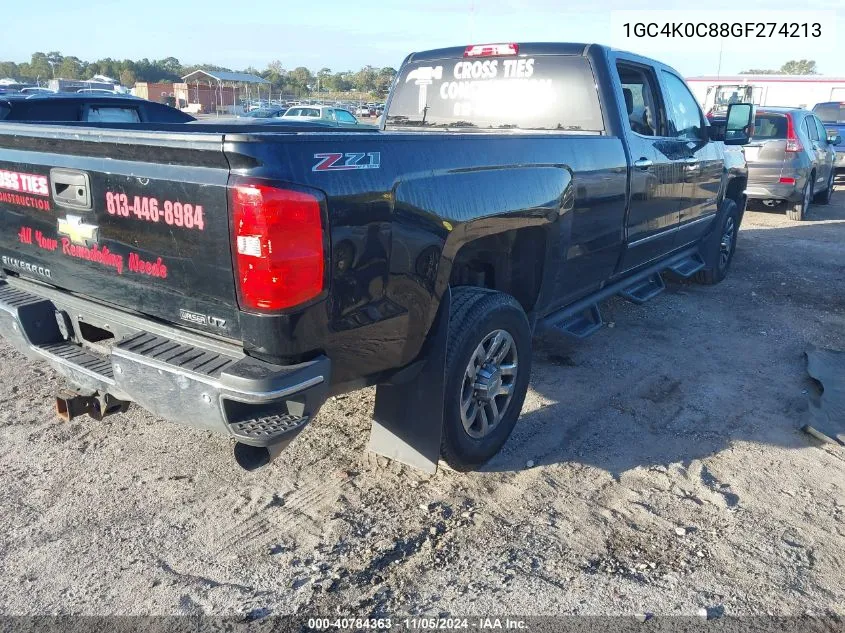 2016 Chevrolet Silverado 3500Hd Ltz VIN: 1GC4K0C88GF274213 Lot: 40784363