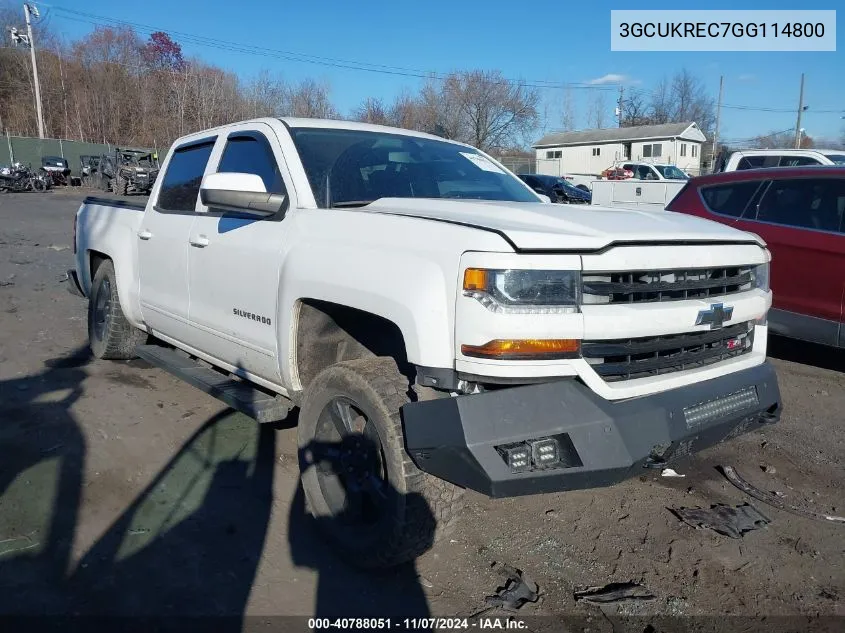 2016 Chevrolet Silverado 1500 2Lt VIN: 3GCUKREC7GG114800 Lot: 40788051