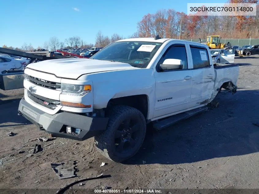 2016 Chevrolet Silverado 1500 2Lt VIN: 3GCUKREC7GG114800 Lot: 40788051