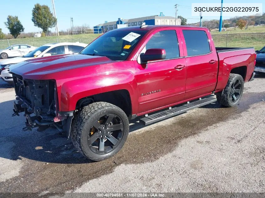 2016 Chevrolet Silverado 1500 2Lt VIN: 3GCUKREC2GG220975 Lot: 40794581