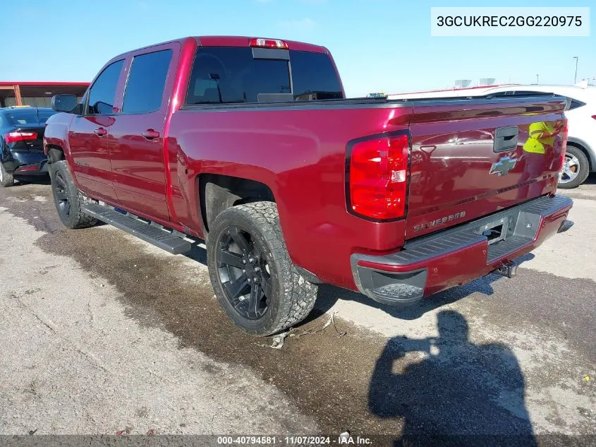 2016 Chevrolet Silverado 1500 2Lt VIN: 3GCUKREC2GG220975 Lot: 40794581