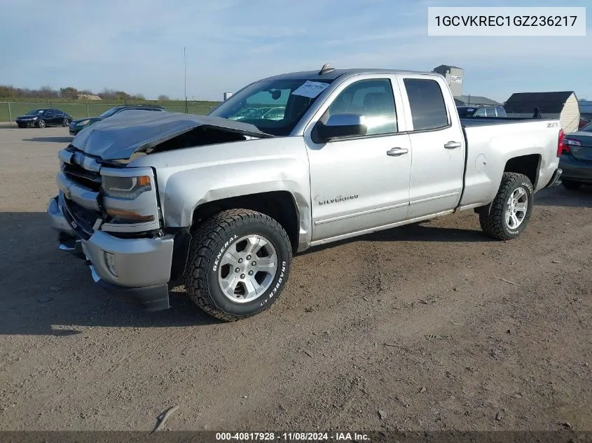 2016 Chevrolet Silverado 1500 2Lt VIN: 1GCVKREC1GZ236217 Lot: 40817928