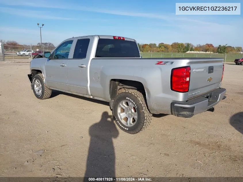 2016 Chevrolet Silverado 1500 2Lt VIN: 1GCVKREC1GZ236217 Lot: 40817928