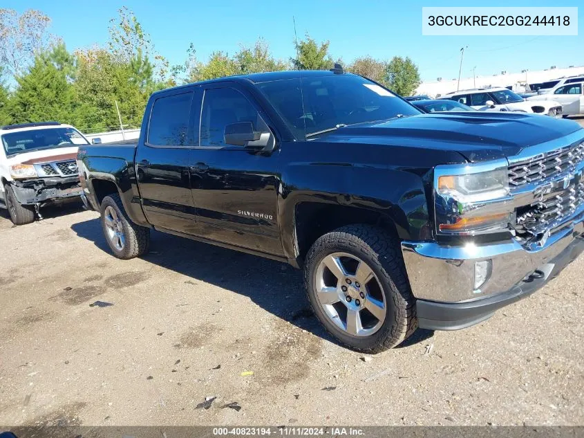 2016 Chevrolet Silverado 1500 1Lt VIN: 3GCUKREC2GG244418 Lot: 40823194