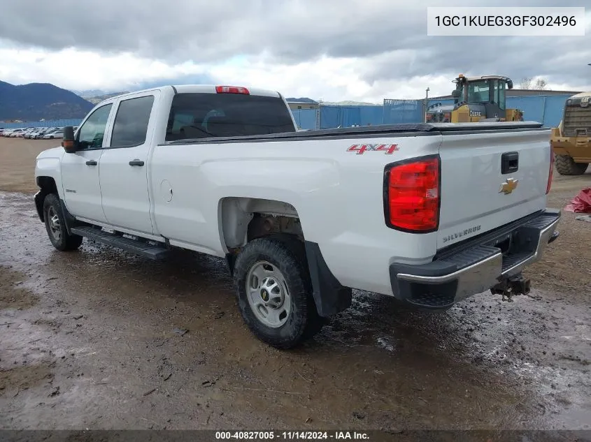 2016 Chevrolet Silverado 2500Hd Wt VIN: 1GC1KUEG3GF302496 Lot: 40827005