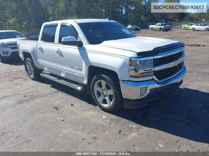 2016 Chevrolet Silverado 1500 1Lt VIN: 3GCPCREC7GG192617 Lot: 40831748