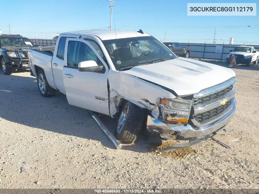 2016 Chevrolet Silverado K1500 Lt VIN: 3GCUKREC8GG112179 Lot: 40848430