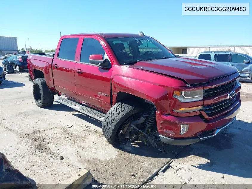 2016 Chevrolet Silverado 1500 2Lt VIN: 3GCUKREC3GG209483 Lot: 40858731