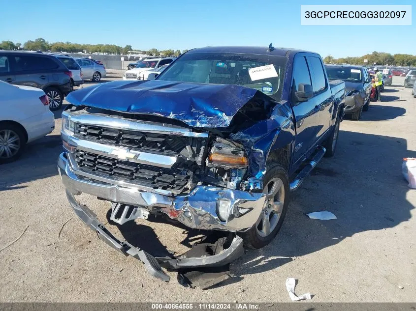 2016 Chevrolet Silverado 1500 1Lt VIN: 3GCPCREC0GG302097 Lot: 40864555