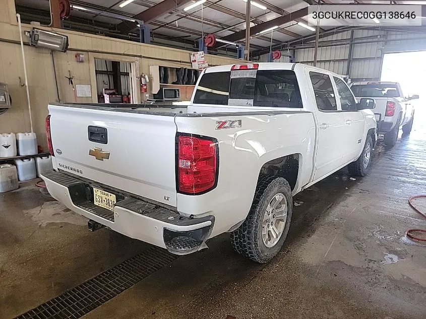 2016 Chevrolet Silverado 1500 2Lt VIN: 3GCUKREC0GG138646 Lot: 40869798