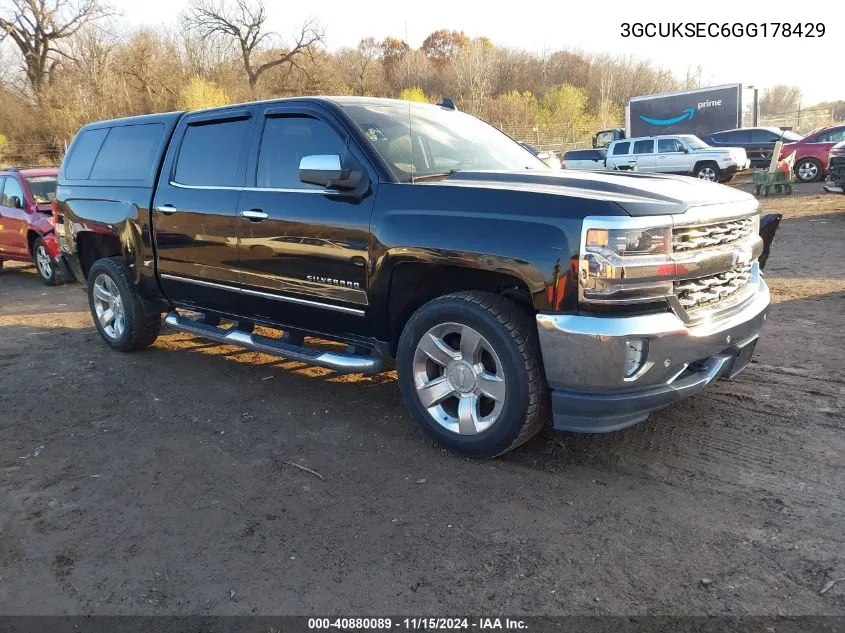 2016 Chevrolet Silverado 1500 1Lz VIN: 3GCUKSEC6GG178429 Lot: 40880089