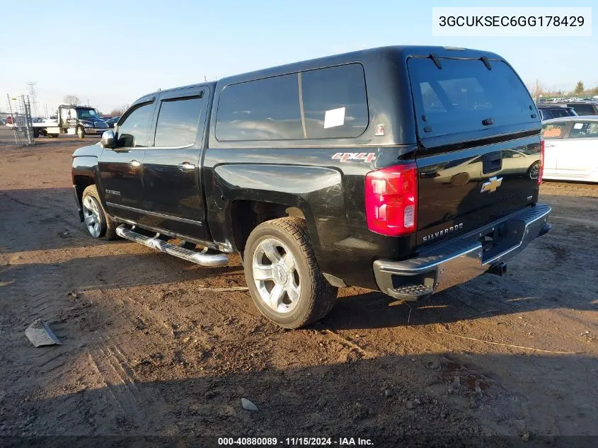 2016 Chevrolet Silverado 1500 1Lz VIN: 3GCUKSEC6GG178429 Lot: 40880089