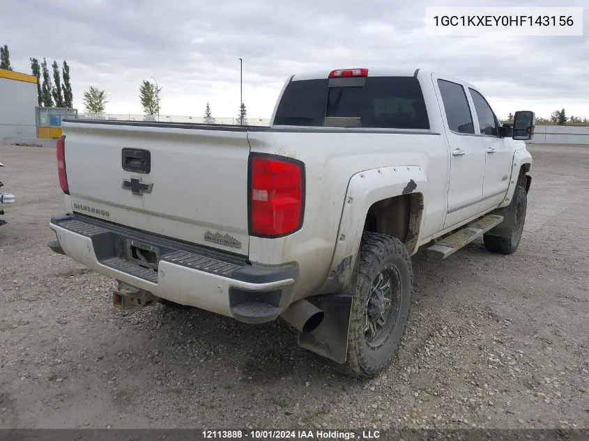 2017 Chevrolet Silverado 2500Hd VIN: 1GC1KXEY0HF143156 Lot: 12113888