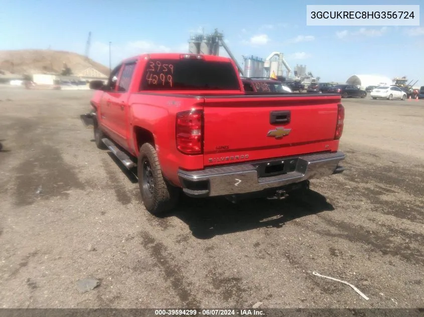 2017 Chevrolet Silverado 1500 1Lt VIN: 3GCUKREC8HG356724 Lot: 39594299