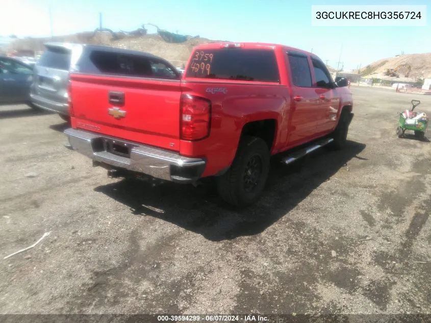 2017 Chevrolet Silverado 1500 1Lt VIN: 3GCUKREC8HG356724 Lot: 39594299