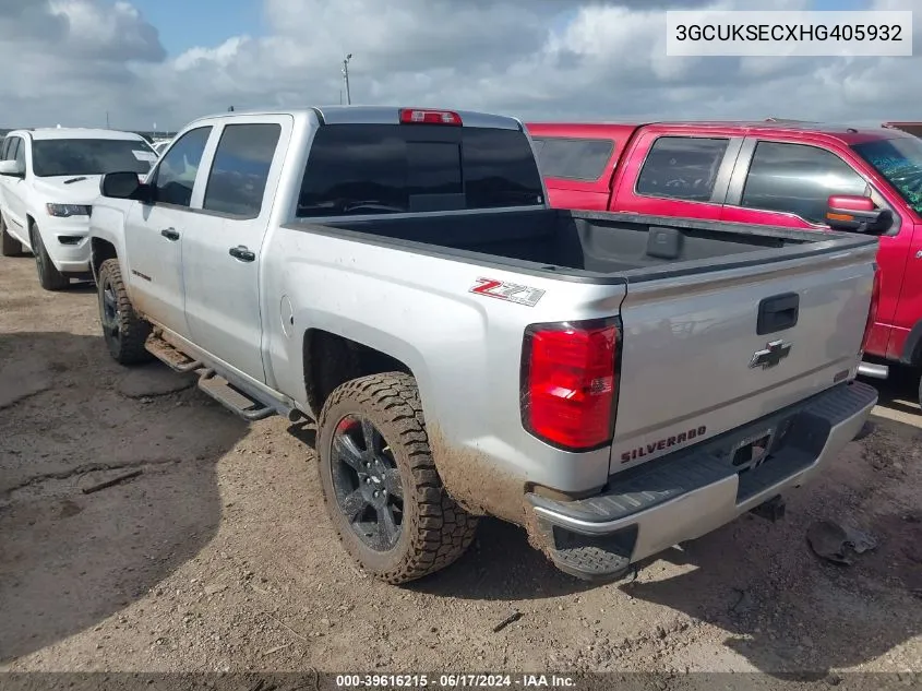 2017 Chevrolet Silverado 1500 2Lz VIN: 3GCUKSECXHG405932 Lot: 39616215