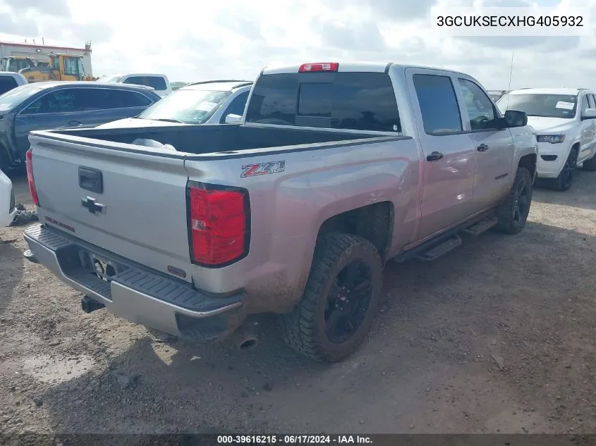 2017 Chevrolet Silverado 1500 2Lz VIN: 3GCUKSECXHG405932 Lot: 39616215