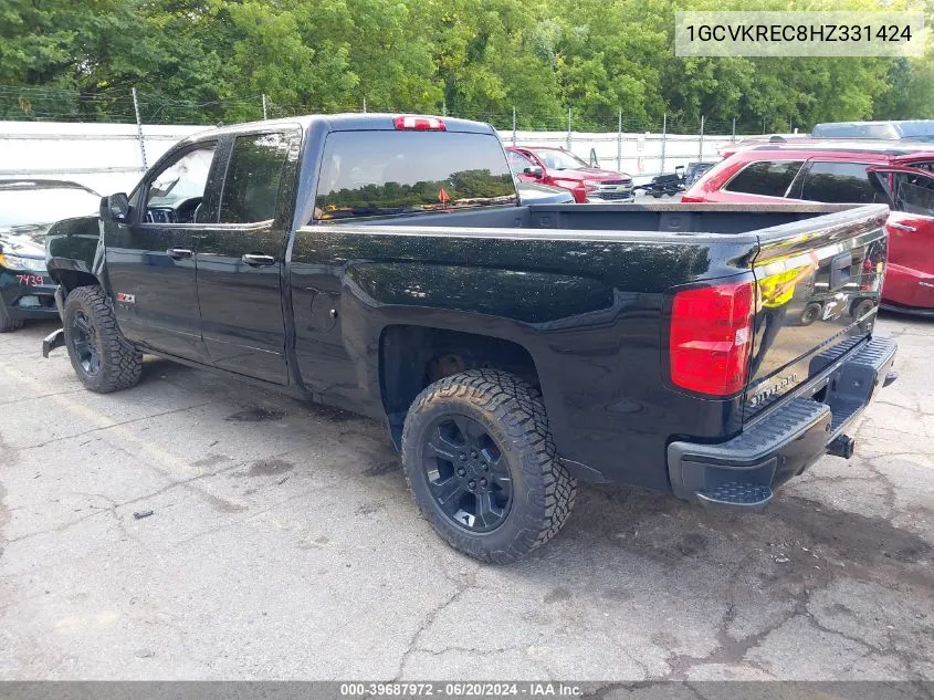 2017 Chevrolet Silverado 1500 2Lt VIN: 1GCVKREC8HZ331424 Lot: 39687972