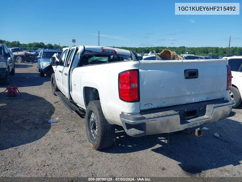 2017 Chevrolet Silverado 2500Hd Wt VIN: 1GC1KUEY6HF215492 Lot: 39780125