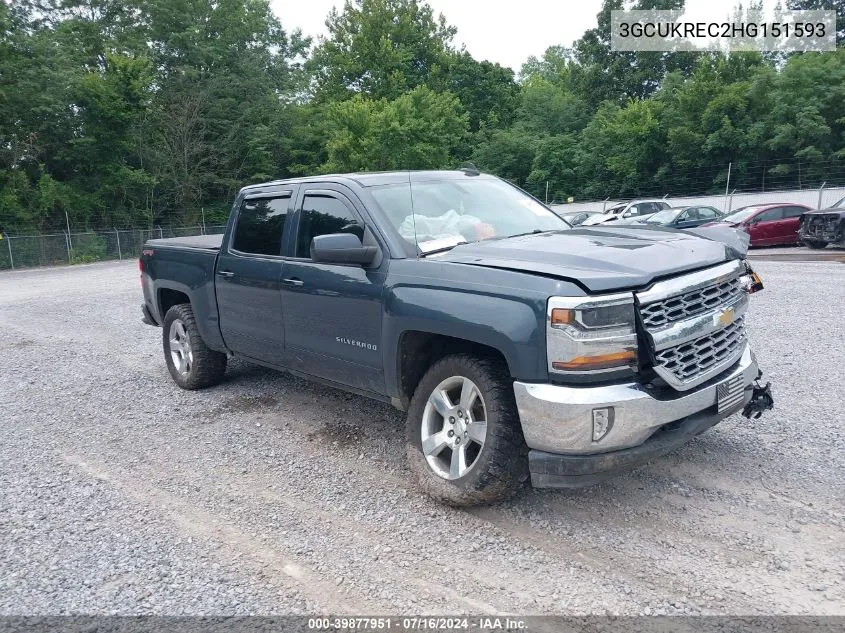 3GCUKREC2HG151593 2017 Chevrolet Silverado 1500 1Lt