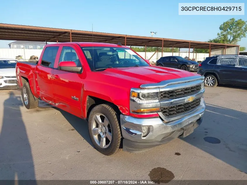 2017 Chevrolet Silverado 1500 1Lt VIN: 3GCPCREC8HG429715 Lot: 39887207