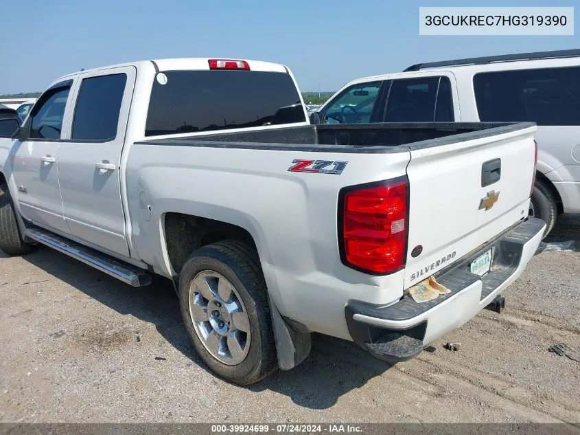 2017 Chevrolet Silverado 1500 2Lt VIN: 3GCUKREC7HG319390 Lot: 39924699