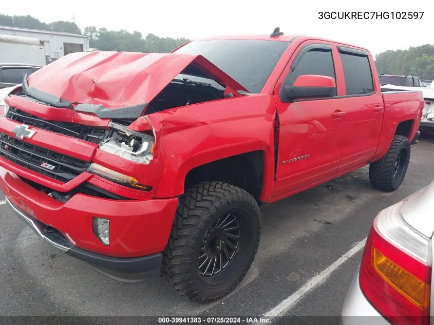 2017 Chevrolet Silverado 1500 2Lt VIN: 3GCUKREC7HG102597 Lot: 39941383