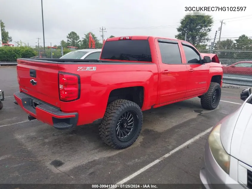 2017 Chevrolet Silverado 1500 2Lt VIN: 3GCUKREC7HG102597 Lot: 39941383