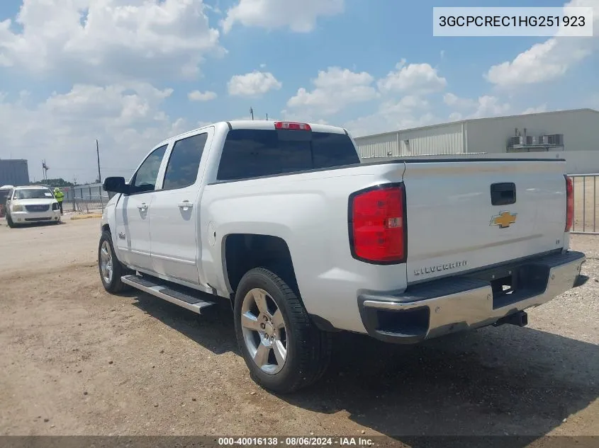 2017 Chevrolet Silverado 1500 1Lt VIN: 3GCPCREC1HG251923 Lot: 40016138