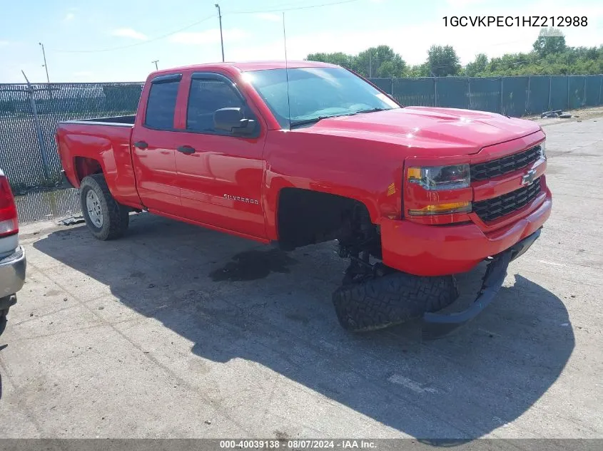 2017 Chevrolet Silverado 1500 Custom VIN: 1GCVKPEC1HZ212988 Lot: 40039138