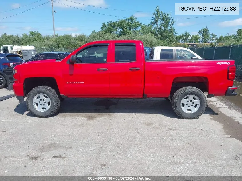 2017 Chevrolet Silverado 1500 Custom VIN: 1GCVKPEC1HZ212988 Lot: 40039138