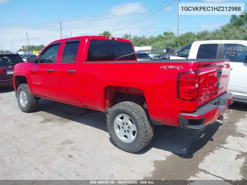 2017 Chevrolet Silverado 1500 Custom VIN: 1GCVKPEC1HZ212988 Lot: 40039138