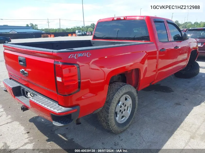 2017 Chevrolet Silverado 1500 Custom VIN: 1GCVKPEC1HZ212988 Lot: 40039138