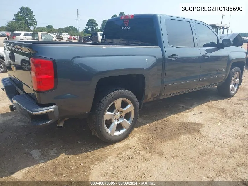 2017 Chevrolet Silverado 1500 1Lt VIN: 3GCPCREC2HG185690 Lot: 40070305