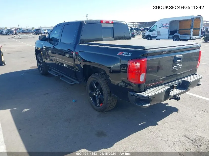 2017 Chevrolet Silverado 1500 2Lz VIN: 3GCUKSEC4HG511342 Lot: 40114653