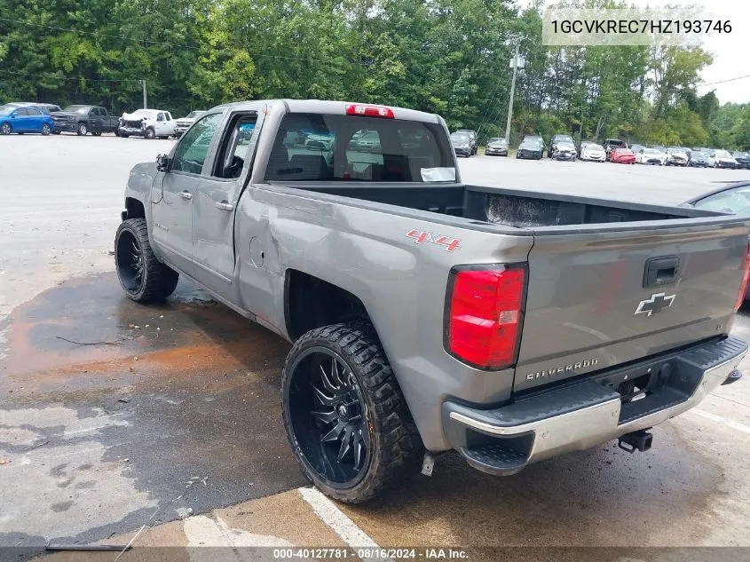 2017 Chevrolet Silverado 1500 1Lt VIN: 1GCVKREC7HZ193746 Lot: 40127781