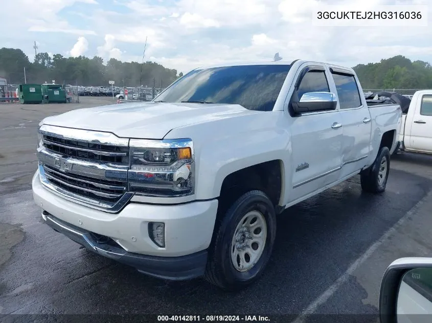 2017 Chevrolet Silverado K1500 High Country VIN: 3GCUKTEJ2HG316036 Lot: 40142811