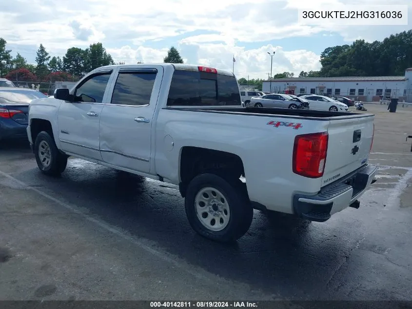 2017 Chevrolet Silverado K1500 High Country VIN: 3GCUKTEJ2HG316036 Lot: 40142811