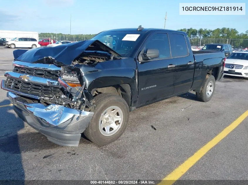 2017 Chevrolet Silverado C1500/C1500 Ls VIN: 1GCRCNEC9HZ181914 Lot: 40144582